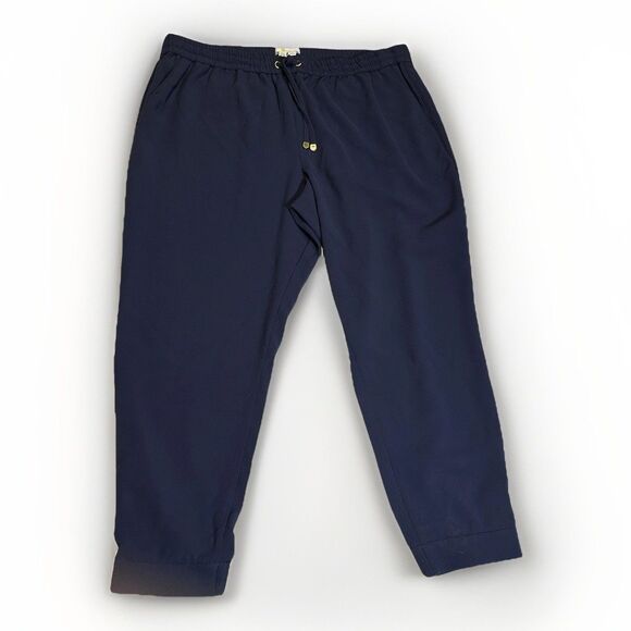 Boden Navy Blue Pull-On Tapered Pants | Size 16/18 US | Elastic Waist - Picture 1 of 7